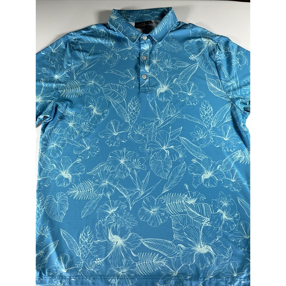 Sunday Swagger Golf Polo Shirt - Mens Size XL - Floral Performance Stretc